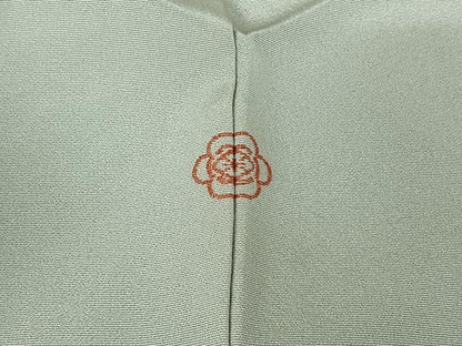 平和屋着物▽訪問着　単衣　中国三大刺繍　相良刺繍　友禅　草花文　暈し染め　金彩　ロング丈　正絹　逸品　AABK7177jh