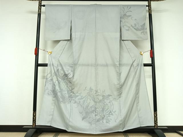 平和屋着物▽訪問着　無双　紗袷　紗×紗　手描き　鳳凰花文　正絹　逸品　AABK7195jh