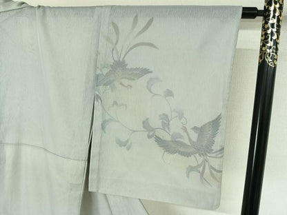 平和屋着物▽訪問着　無双　紗袷　紗×紗　手描き　鳳凰花文　正絹　逸品　AABK7195jh