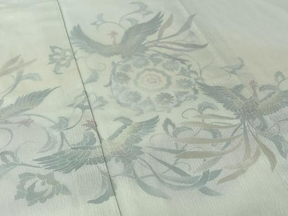 平和屋着物▽訪問着　無双　紗袷　紗×紗　手描き　鳳凰花文　正絹　逸品　AABK7195jh