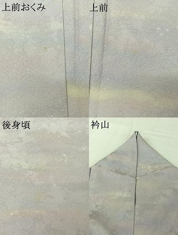 平和屋着物▽京友禅作家　黒島敏　小紋　単衣　霞文　反端付き　正絹　逸品　AABK7200jh