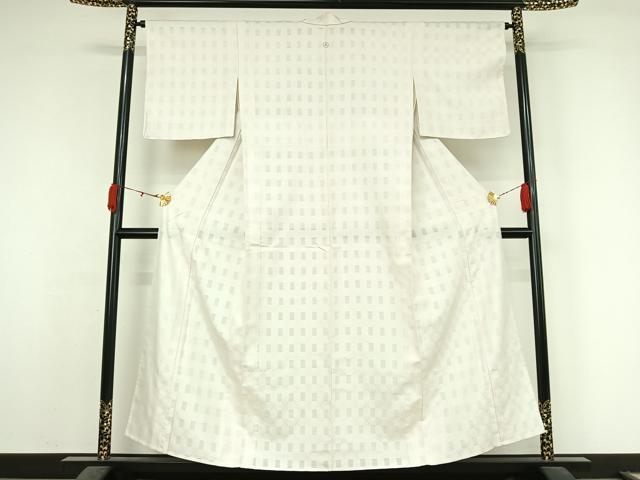 平和屋着物▽沖縄県最高級織物　夏物　首里花倉織　首里織　花織・絽織・紗織　紬　単衣　幾何学文様　正絹　逸品　AABK7201jh