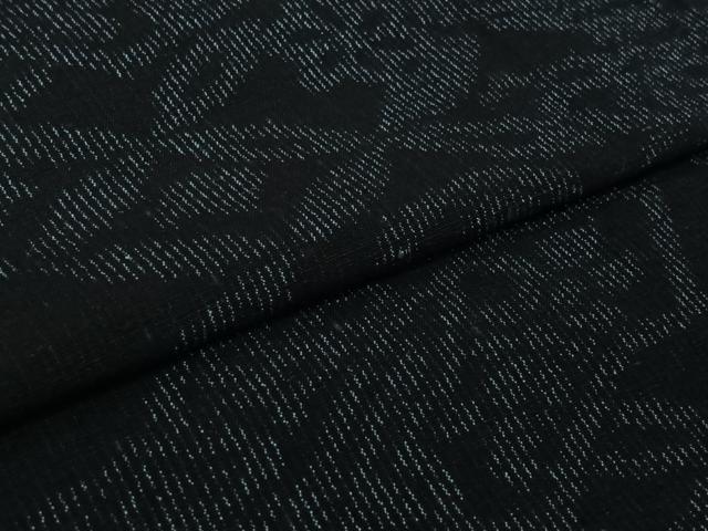 平和屋着物▽上質な紬　単衣　地紙吉祥花文　正絹　逸品　AABK7204jh
