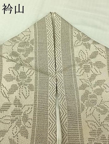 平和屋着物▽本塩沢　単衣　180亀甲　花間道　正絹　逸品　AABK7210jh