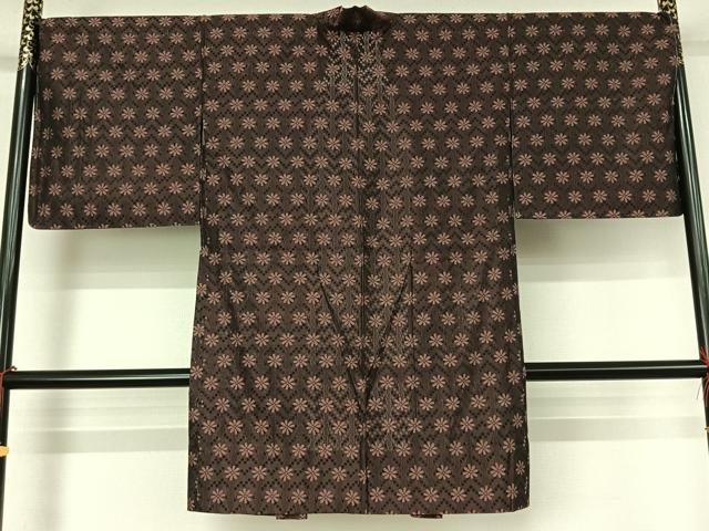 平和屋着物▽羽織　スリーシーズン　春夏秋　塵除け　舞花文　ロング丈　正絹　逸品　未使用　AABK7212jh