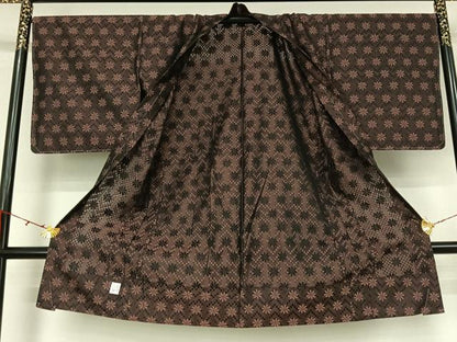 平和屋着物▽羽織　スリーシーズン　春夏秋　塵除け　舞花文　ロング丈　正絹　逸品　未使用　AABK7212jh