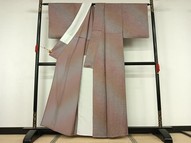 平和屋着物▽上質な小紋　単衣　墨流し染　丹後ちりめん　反端付き　正絹　逸品　AABK7213jh