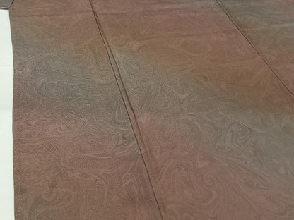 平和屋着物▽上質な小紋　単衣　墨流し染　丹後ちりめん　反端付き　正絹　逸品　AABK7213jh