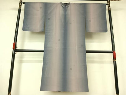 平和屋着物▽道行コート　スリーシーズン　春夏秋　塵除け　丸文　暈し染め　ロング丈　正絹　逸品　AABK7215jh