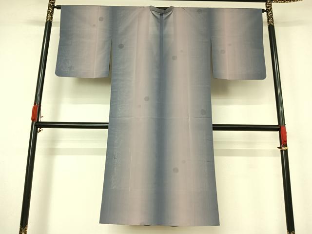 平和屋着物▽道行コート　スリーシーズン　春夏秋　塵除け　丸文　暈し染め　ロング丈　正絹　逸品　AABK7215jh