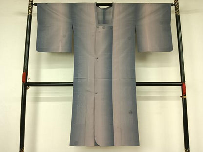 平和屋着物▽道行コート　スリーシーズン　春夏秋　塵除け　丸文　暈し染め　ロング丈　正絹　逸品　AABK7215jh