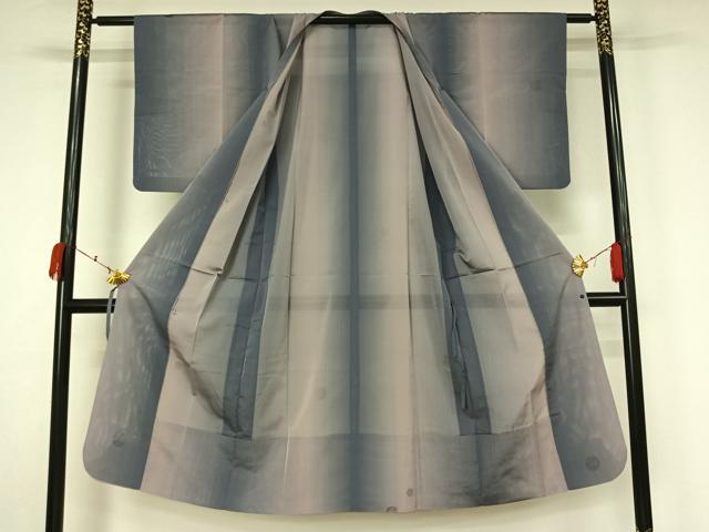 平和屋着物▽道行コート　スリーシーズン　春夏秋　塵除け　丸文　暈し染め　ロング丈　正絹　逸品　AABK7215jh
