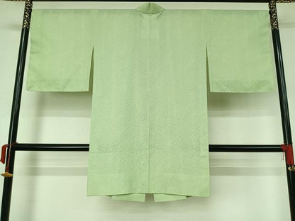 平和屋着物▽道中着　スリーシーズン　春夏秋　塵除け　薄萌葱色　ロング丈　正絹　逸品　AABK7216jh