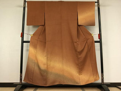 平和屋着物▽訪問着　単衣　墨流し文様　暈し染め　正絹　逸品　AABK7218jh
