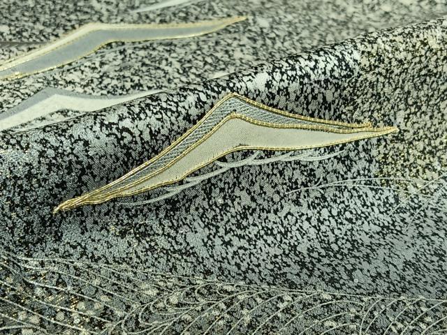 平和屋着物▽訪問着　単衣　駒刺繍　松文　暈し染め　金通し地　正絹　逸品　AABK7219jh