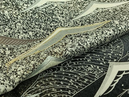 平和屋着物▽訪問着　単衣　駒刺繍　松文　暈し染め　金通し地　正絹　逸品　AABK7219jh