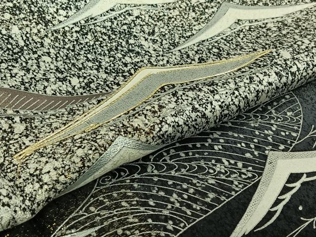 平和屋着物▽訪問着　単衣　駒刺繍　松文　暈し染め　金通し地　正絹　逸品　AABK7219jh