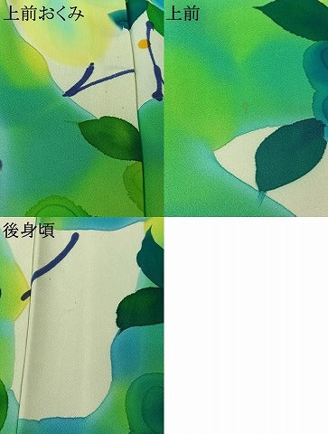 平和屋着物▽上質な小紋　単衣　手描き　草花文　正絹　逸品　AABK7225jh