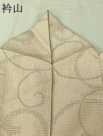 平和屋着物▽上質な紬　単衣　唐草文　正絹　逸品　AABK7227jh