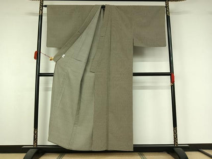 平和屋着物▽男性　小紋　単衣　縞　洗える着物　AABK7229jh