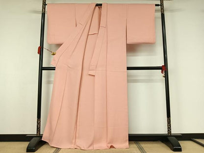 平和屋着物▽上質な色無地　単衣　紗綾形地紋　虹色　正絹　逸品　AABK7232jh