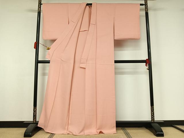 平和屋着物▽上質な色無地　単衣　紗綾形地紋　虹色　正絹　逸品　AABK7232jh