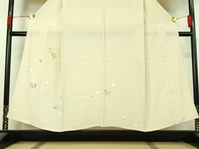 平和屋着物▽男性　訪問着　単衣　色紙花文　キングサイズ　正絹　逸品　AABK7233jh