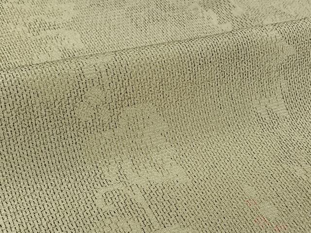 平和屋着物▽本塩沢　単衣　110亀甲　葡萄唐草文　正絹　逸品　AABK7236jh