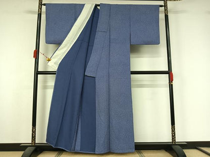 平和屋着物▽上質な小紋　単衣　霞文　正絹　逸品　AABK7239jh