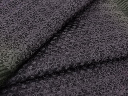 平和屋着物▽上質な小紋　単衣　亀甲花間道　ロング丈　正絹　逸品　AABK7242jh