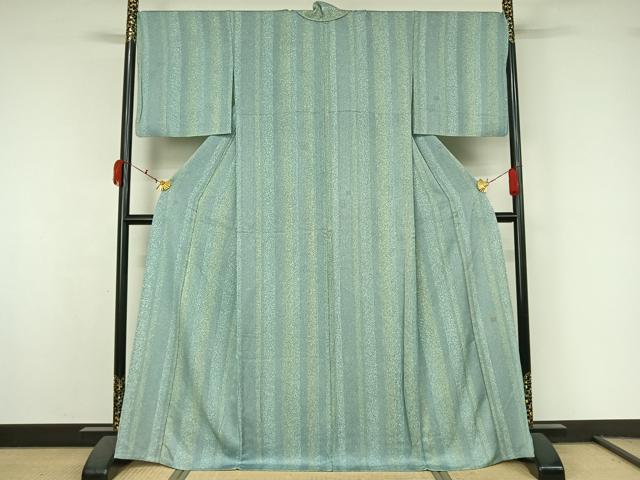 平和屋着物▽上質な小紋　単衣　作家物　縞　正絹　逸品　AABK7243jh