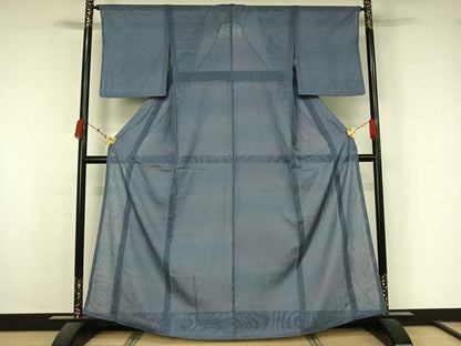 平和屋着物▽上質な小紋　無双　紗袷　紗×紗　霞文　暈し染め　正絹　逸品　AABK7246jh
