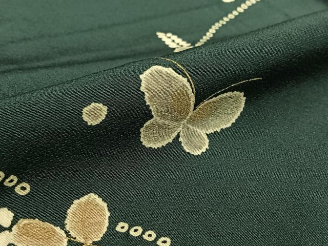 平和屋着物▽上質な小紋　単衣　花蝶文　金彩　正絹　逸品　AABK7248jh