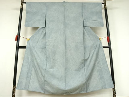 平和屋着物▽江戸小紋　単衣　紬地　寄せ小紋柄　正絹　逸品　AABK7250jh