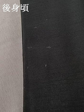 平和屋着物▽男性　色無地　単衣　暗黒色　洗える着物　AABK7254jh