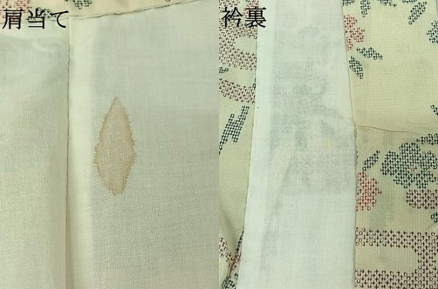 平和屋着物▽小紋　単衣　草花文　AABK7259jh