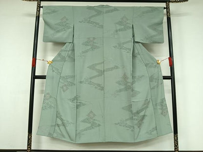 平和屋着物▽上質な小紋　単衣　中国三大刺繍　汕頭刺繍　スワトウ刺繍　総刺繍　正倉院花文　正絹　逸品　AABK7266jh