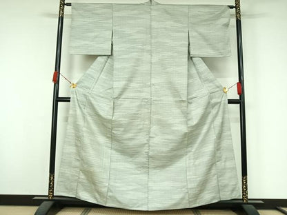 平和屋着物▽上質な紬　単衣　100亀甲　霞文　正絹　逸品　AABK7277jh