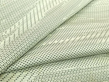 平和屋着物▽上質な紬　単衣　100亀甲　霞文　正絹　逸品　AABK7277jh