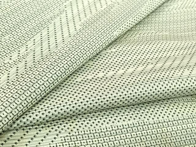 平和屋着物▽上質な紬　単衣　100亀甲　霞文　正絹　逸品　AABK7277jh