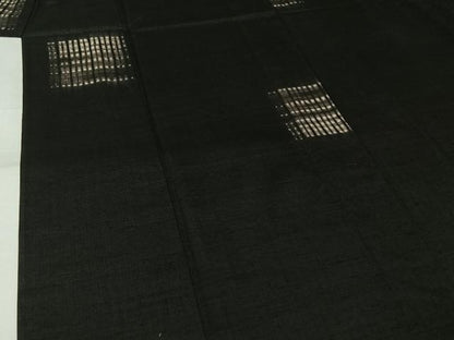 平和屋着物▽上質な紬　単衣　絞り　幾何学文様　正絹　逸品　AABK7280jh