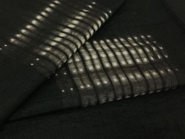 平和屋着物▽上質な紬　単衣　絞り　幾何学文様　正絹　逸品　AABK7280jh