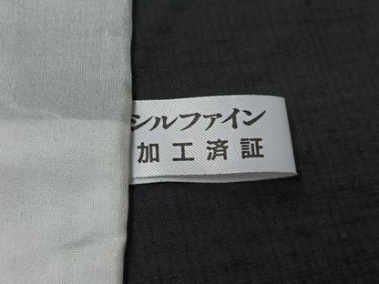 平和屋着物▽上質な紬　単衣　絞り　幾何学文様　正絹　逸品　AABK7280jh