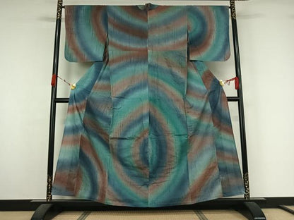平和屋着物▽小紋　単衣　霞文　AABK7282jh