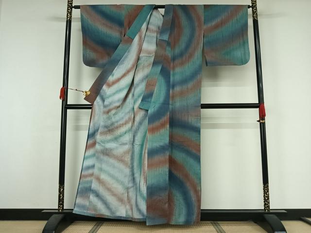 平和屋着物▽小紋　単衣　霞文　AABK7282jh