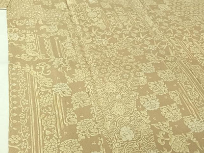 平和屋着物▽上質な小紋　単衣　吉祥花文　伊勢丹扱い　正絹　逸品　AABK7284jh