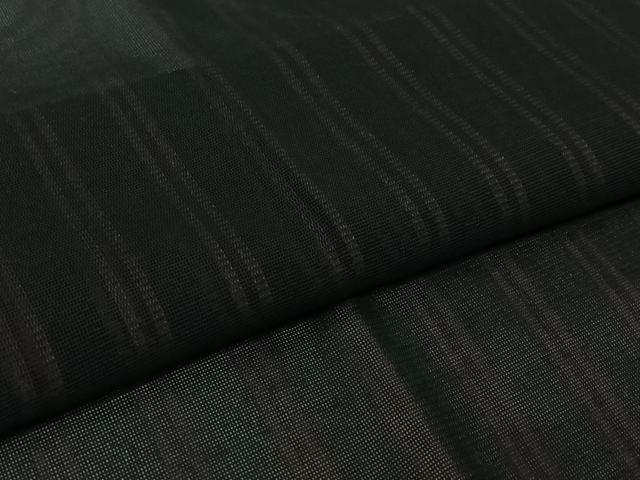 平和屋着物▽道行コート　スリーシーズン　春夏秋　塵除け　縞　黒地　銀通し地　ロング丈　正絹　逸品　AABK7285jh