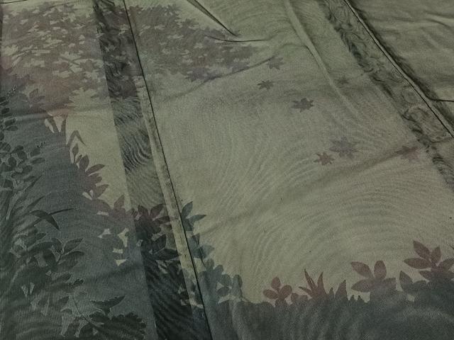 平和屋着物▽訪問着　無双　紗袷　紗×紗　草花文　正絹　逸品　AABK7304jh