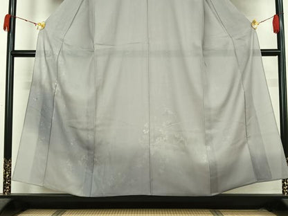 平和屋着物▽訪問着　無双　紗袷　紗×絽　萩文　暈し染め　銀彩　正絹　逸品　未使用　AABK7305jh