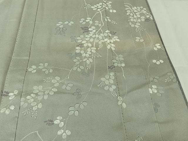 平和屋着物▽訪問着　無双　紗袷　紗×絽　萩文　暈し染め　銀彩　正絹　逸品　未使用　AABK7305jh